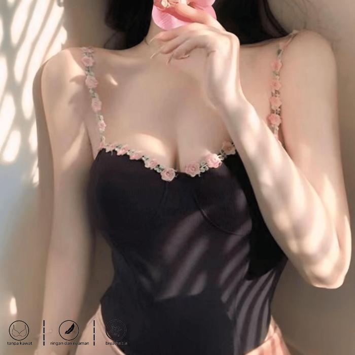 Body Suit Sexy Lingerie Bustier Set Sexy Corset Bra Wanita - BLACK
