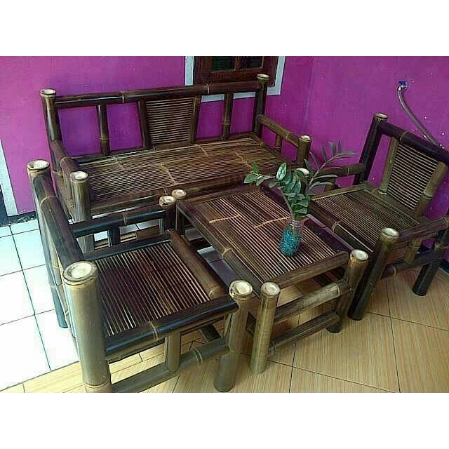 Florashop06- Kursi Bambu Set Standar Chairs Furniture