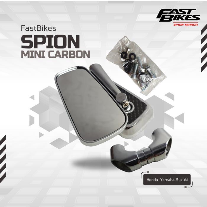 Terbaru Spion Original Fastbikes Kaca Spion Variasi Chrome Spion Mini Karbon Universal Vario Mio