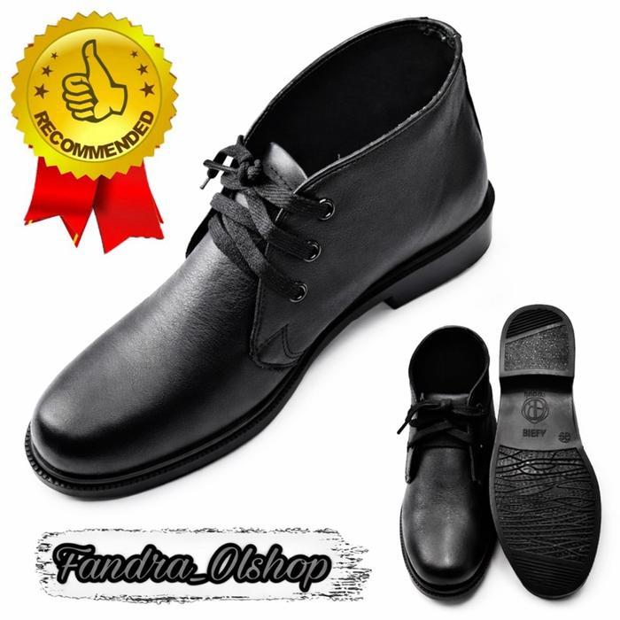 PDH TNI ABRI Sepatu Dinas Lapangan Hitam Kulit Sintetis Ukuran 38 / ABRI / Satpam / Security / Dishu