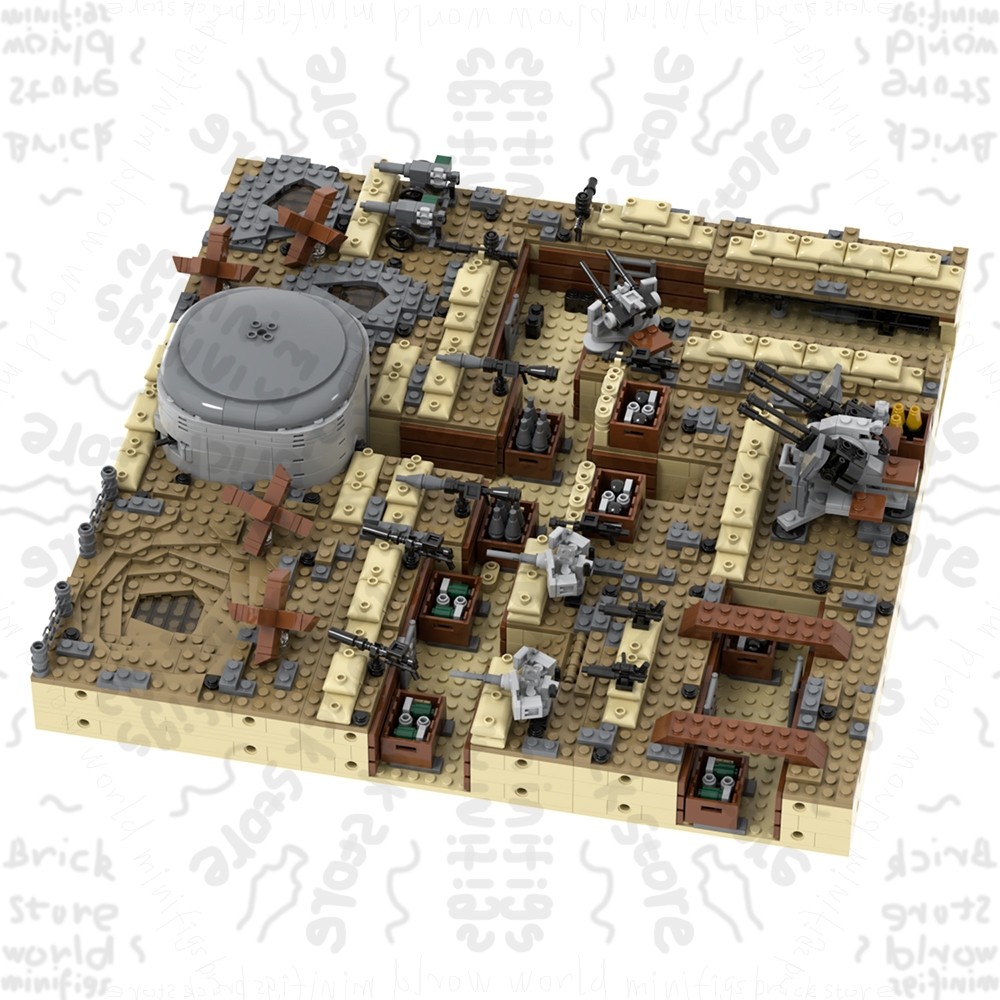 MOOXI Battlefield Bricks WW1 WW2 Military War Arsenal Compatible Figure Building Blocks Adult