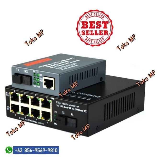 100Mbps Htb-3100 Konverter Fo + Konverter 8 Rj45 Media Konverter