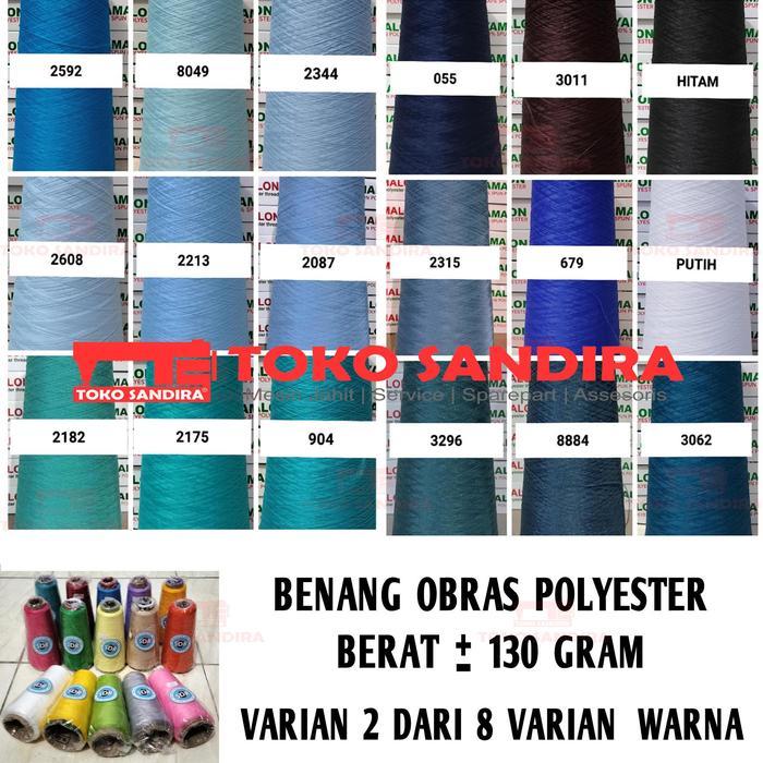NEW!! 1 Pcs Benang Obras Polyester komplit (130 gram -+) Benang obras murah/benang polyester