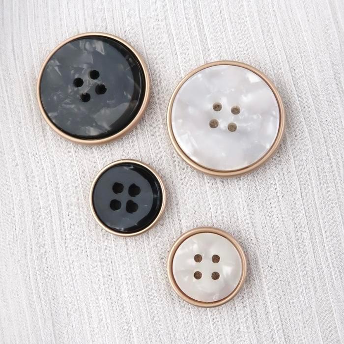 Kancing Baju 4 Lubang Kancing Metal Marble Blazer Istana Kancing