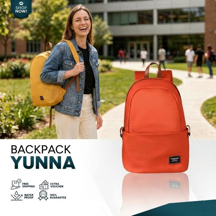 Elizabeth - Tas Ransel Laptop Yunna Tas Sekolah Tas Punggung Water Resist Wanita