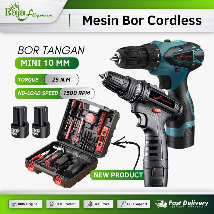 Stanley Tools - Fligman - Mesin Bor Cordless Drill Screwdriver Bor Tangan Baterai 12V