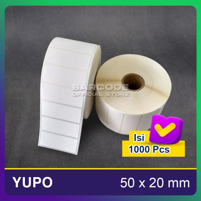 KERTAS LABEL STIKER BARCODE YUPO 50 X 20 MM 1 LINE ISI 1000 50X20