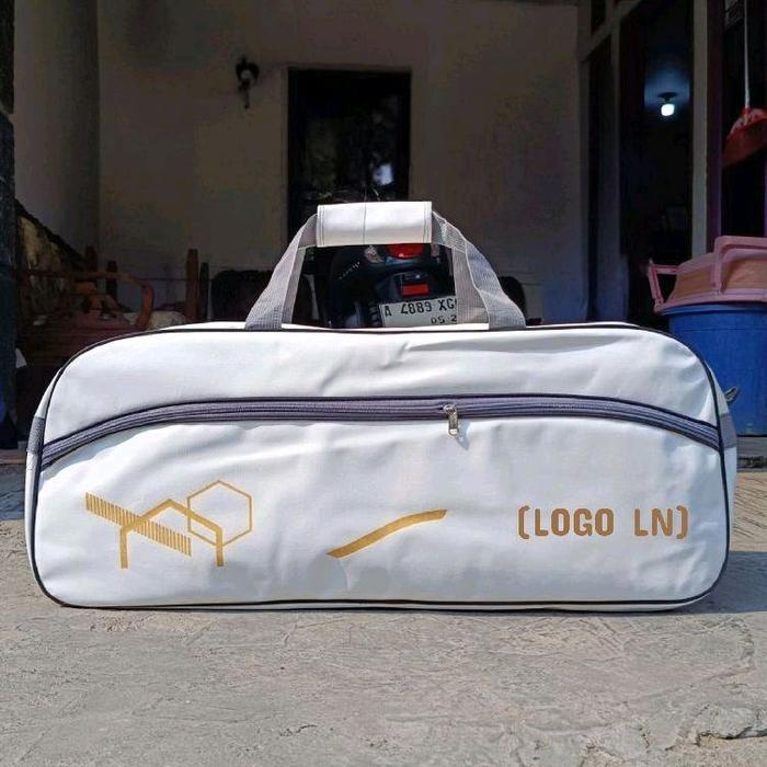 Victor Sports - Tas Raket Badminton - Tenis Jumbo Semi Kulit Putih Anti Air Lapis Busa Jinjing &