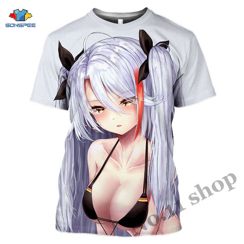 Kaus Anime Azur Lane Kaus Harajuku Seksi Permainan Kaus Homme A35