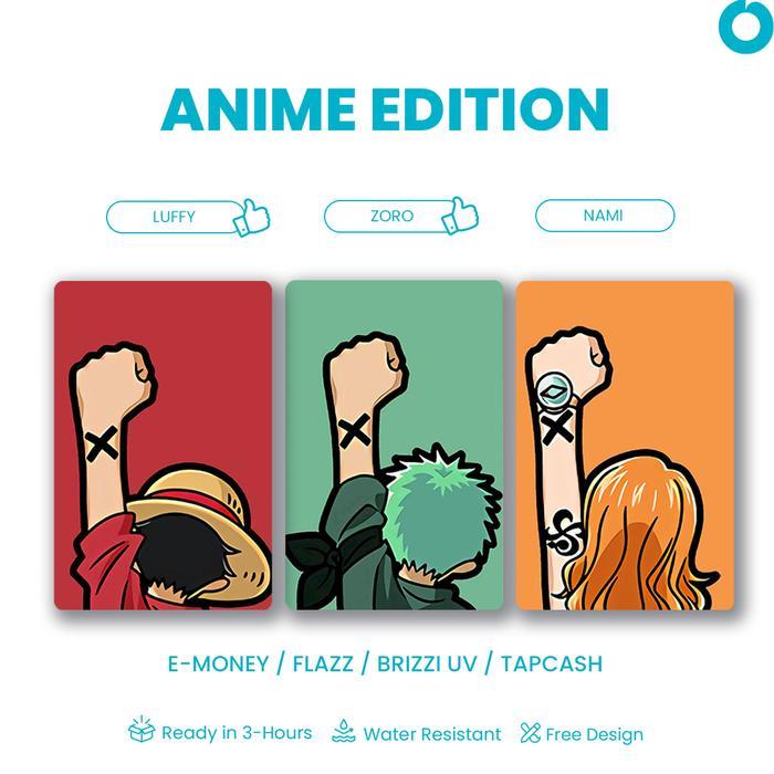 Otello Print Kartu E-Money E-Toll Flazz Brizzi Tap Cash Custom Edisi Karakter Anime Manga Kualitas
