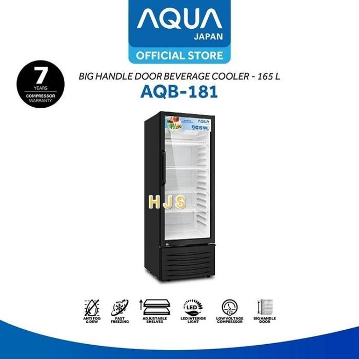 KULKAS SHOWCASE AQUA AQB-181 / AQUA 181 (4 RAK HITAM)