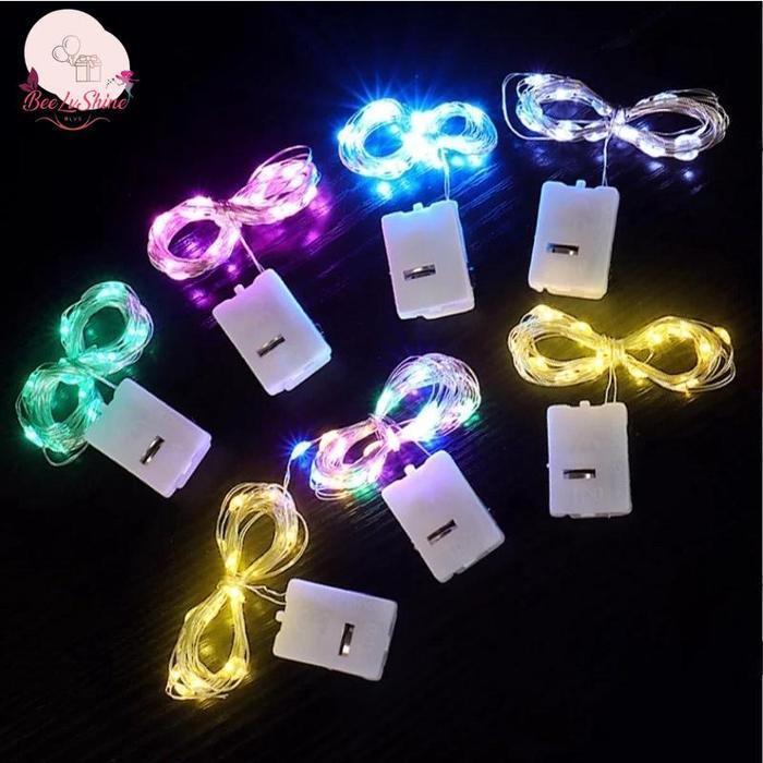 Lampu LED Kawat Kedip 1M 2M String Light Dekorasi Kue Buket Bunga Party