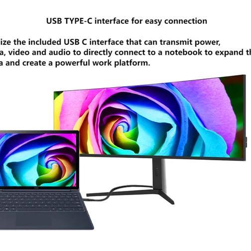 Hot Sale Zeuslap Monitor 49 Inch Curved Gaming Monitor Uz490 Ips 5120X1440@60Hz 178 Viewing Angle