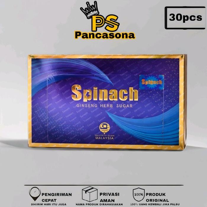 Spinach Ginseng Candy Asli 1 Box 30pcs Original Permen Stamina Pria