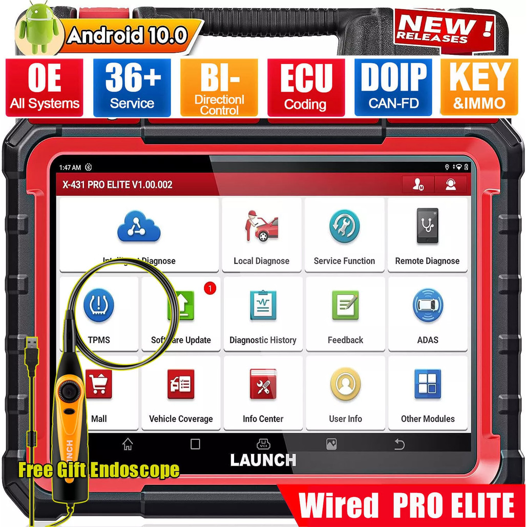 Launch X431 PRO Elite Pro 5 Bidirectional Car OBD2 Diagnostic Scanner