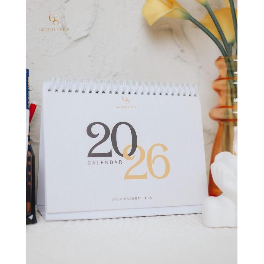 Bisa E-Katalog Grateful - Kalender Duduk Tahun 2026 Hiasan Meja Belajar / Kalender Meja Tahun 2026