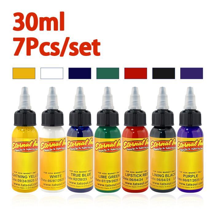 7 Warna 30Ml Tinta Tato Permanen Tato Tinta Set Pmen Tinta