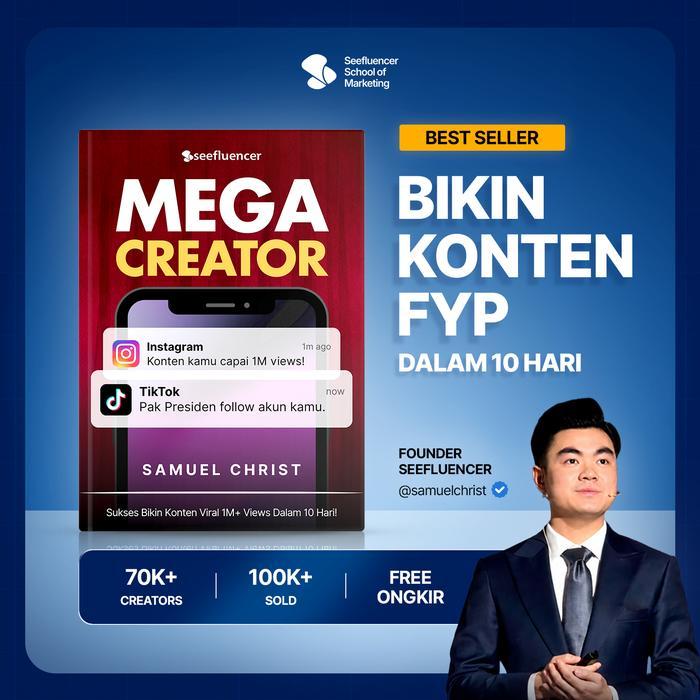 Buku Mega Creator by Samuel Christ Cara Bikin Konten Yang Selalu Viral 1M+ Views