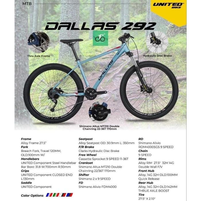 Sepeda MTB 27.5" United Dallas 292 TERBARU