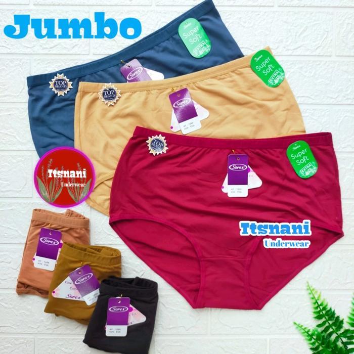 Official Cd Sorex Jumbo 1248 Super Soft 3-6-12 Pcs Celana Dalam Wanita Sorek Ukuran Besar Eql Qql