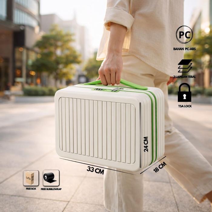 Lvtu Tas Makeup 14 Inch Multifungsi Hardcase ABS Travel dengan Kunci