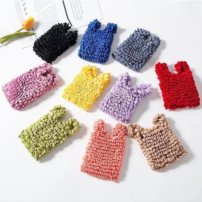 Terbaru [Ready] Tas Ajaib Viral Korea Eco Bag - Tas Belanja Lipat Stretch Bubble Ruffle Aesthetic