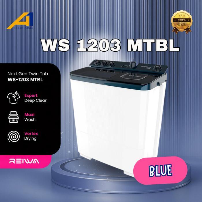 [BAYAR DI RUMAH] REIWA WS 1203 Mesin Cuci 2 Tabung 11 Kg Low Watt Cuci dan Kering | NEXT GEN WHITE -