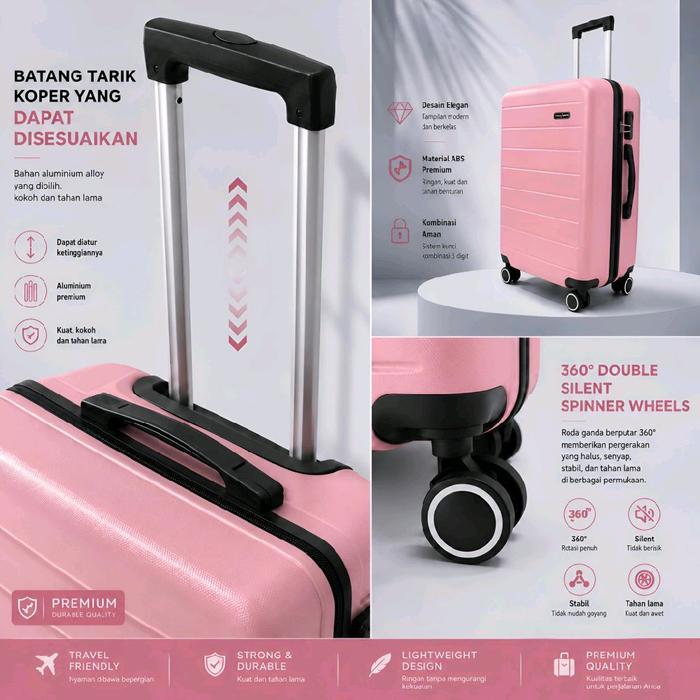 Koper 24 Inch Koper Travel Premium ABS Anti Pecah Koper Besar Koper Bagasi Koper Roda 4 Double