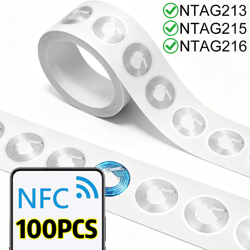 NFC Tags Adhesive NFC Stickers Chip Rewritable Ntag 213 215 216 NFC-Tags 144 504 888 Bytes For