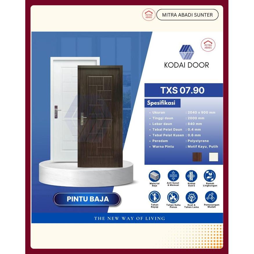 Pintu Baja Kodai Steel Door Top Tx 07 Brown