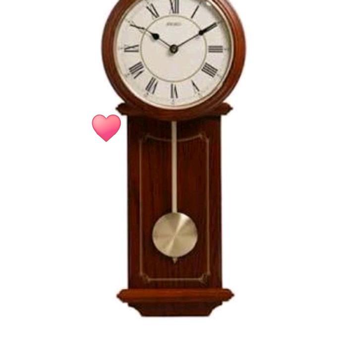 Jam Dinding Kayu Seiko Pendulum Antik Original Klasik Jadul QXC213B - QXC213 Coklat Muda