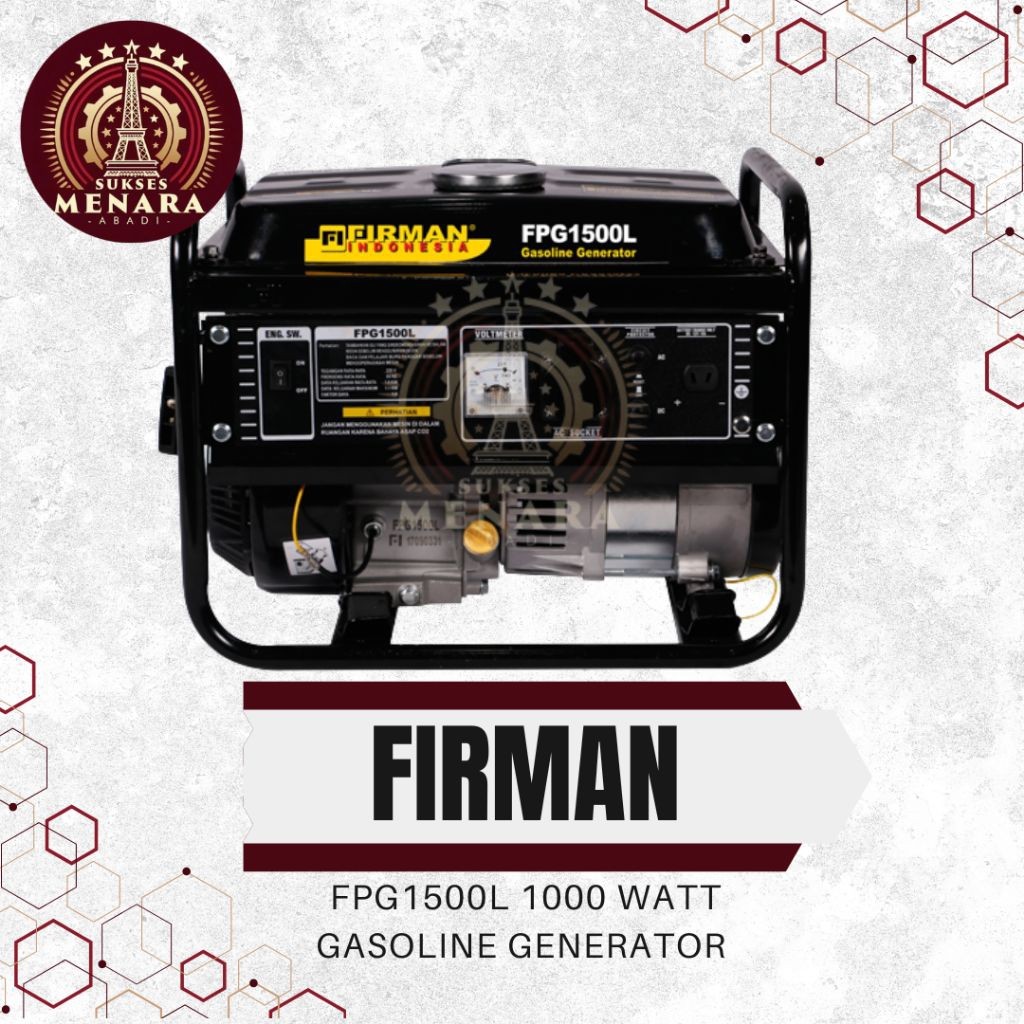 Genset Bensin FIRMAN FPG1500L 1000 Watt Portable Generator Listrik 100% Tembaga