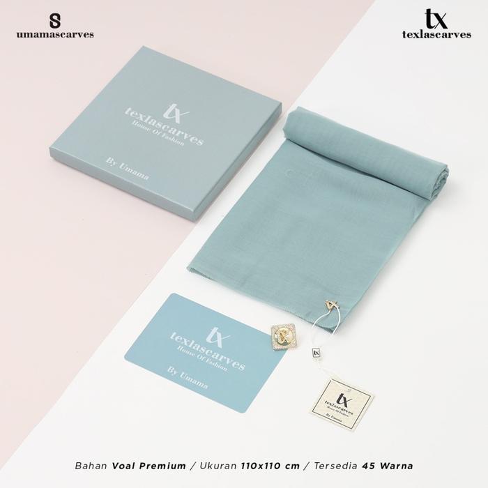 BOX TexlaScarves Polos By UmamaScarf Kerudung Logo Metal