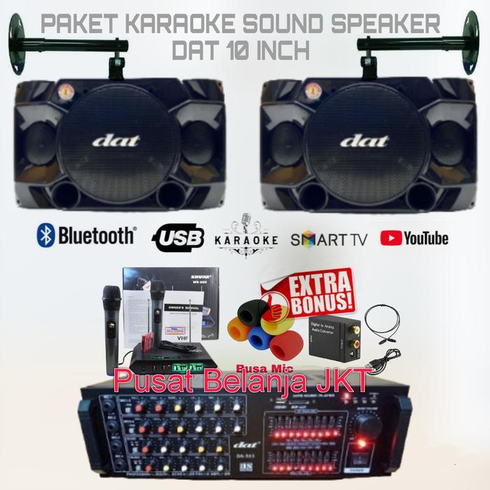 PAKET KARAOKE SET RUMAHAN SPEAKER DAT 10 INCH PAKET SOUND KARAOKE