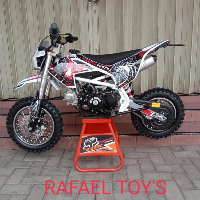 MOTOR MEDIUM TRAIL KX 110 CC MESIN 4 TAK FULL MATIC PAKAI LAMPU - merah hitam