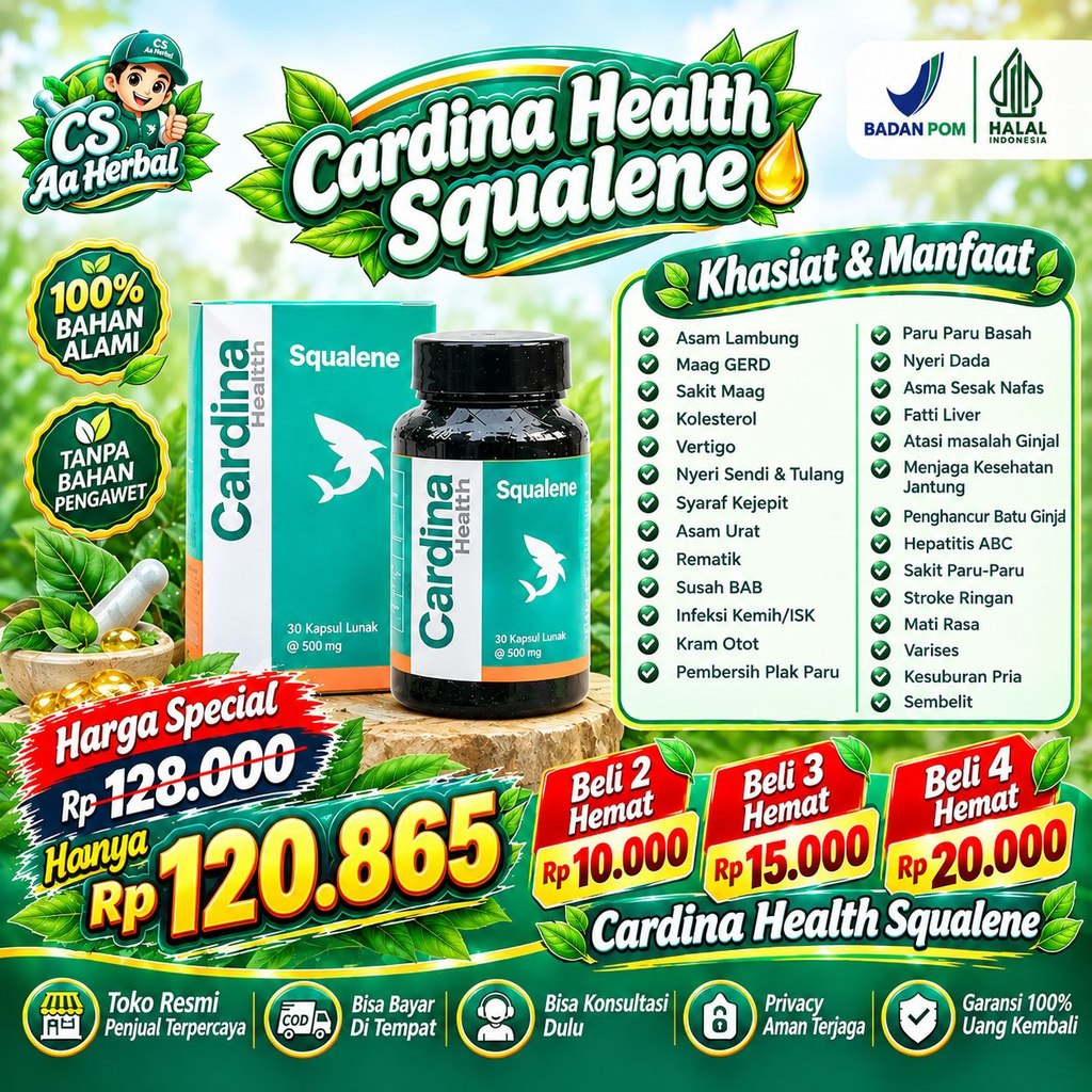 Cardina Squalene Asli Original Cardina Squalene  Cardina Squalene Herbal Penguat Tulang Alami Atasi 