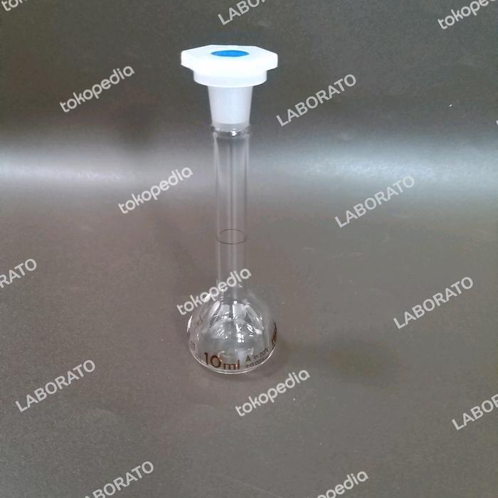 READY LABU UKUR 10ML IKI LABU VOLUMETRI PP STOPPER TUTUP PLASTIK 10 ML