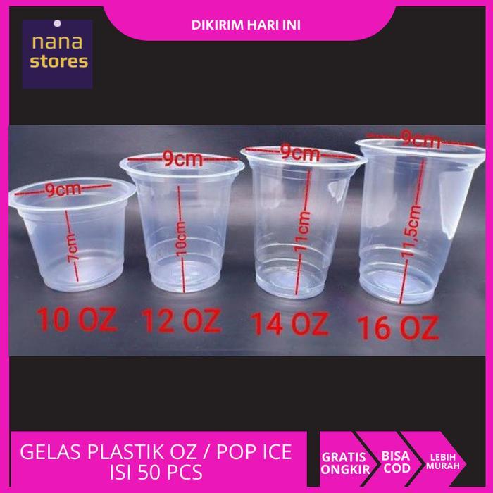 READY Gelas Pop ice buble, Plastik Gelas Cup, Gelas Plastik Oz, Gelas Bubur Kacang, Gelas