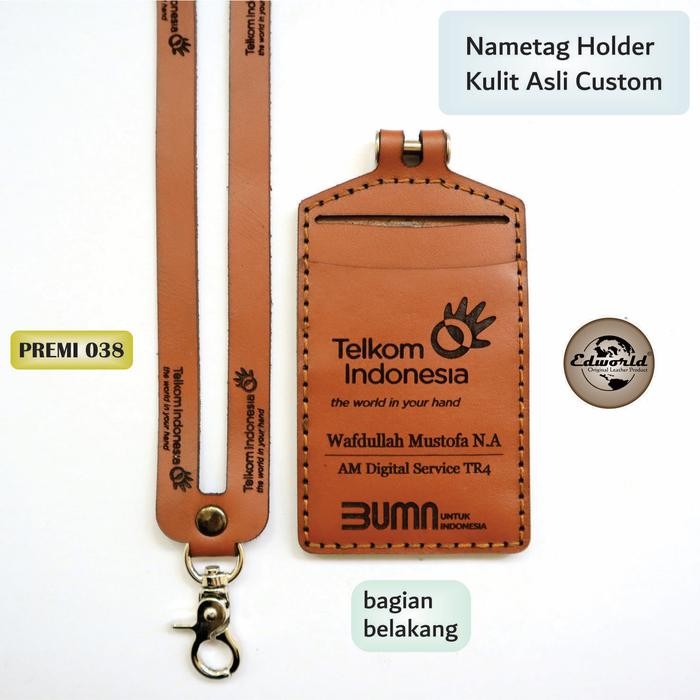 

New Nametag Kulit Asli Custom