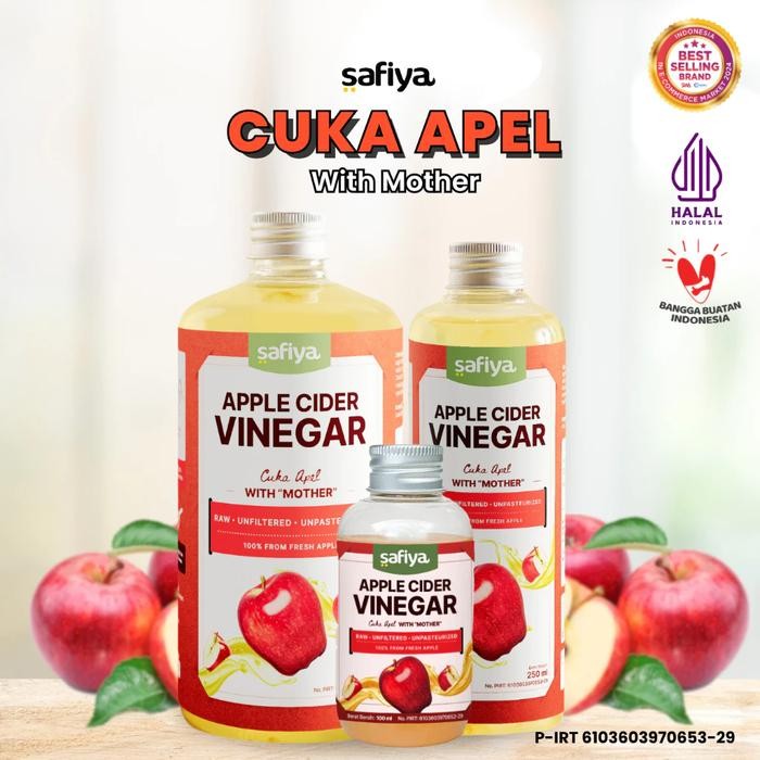 

Cuka Apel 500 ML Safiya Apple Cider Vinegar With Mother 100% Asli