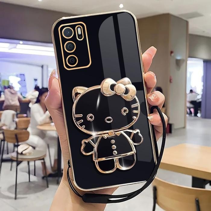 Casing For Oppo A16, A16S Case Stand Holder Mirror Plating Luxury