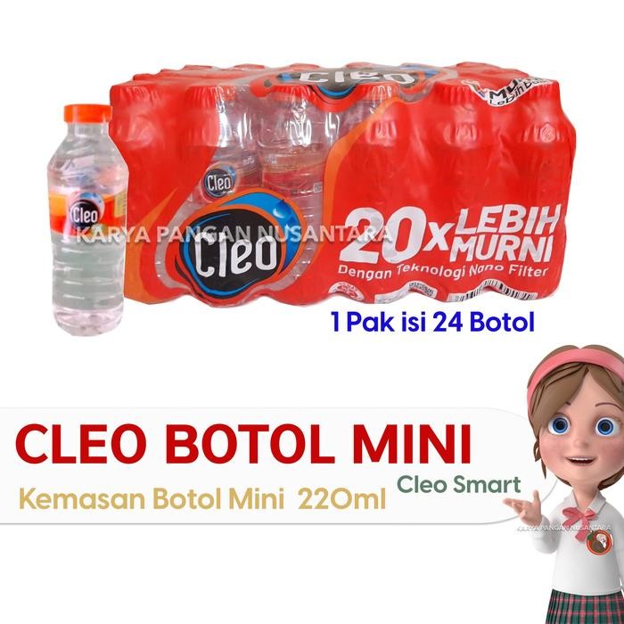 gwc5 Cleo Botol Mini 220Ml Air Mineral Cleo Botol Kecil Cleo Smart Pax 24Pc
