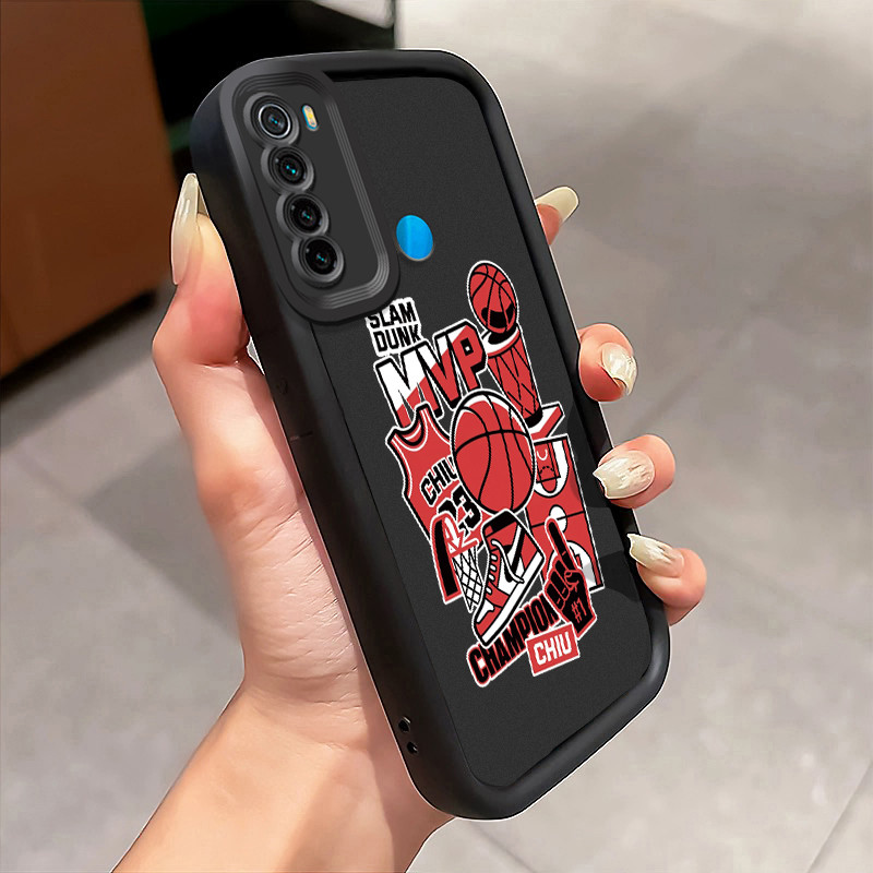 Casing Hp Xiaomi Redmi Note 8 Redmi Note 8T Redmi Note 8 Pro Case Casing Bola basket dan kucing pola