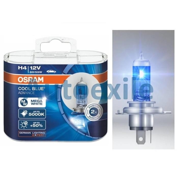 Ready Osram Cool Blue Advance H4 60/55W 5000K Mega White CBA Lampu Motor Mobil Biru Putih APV Avanza