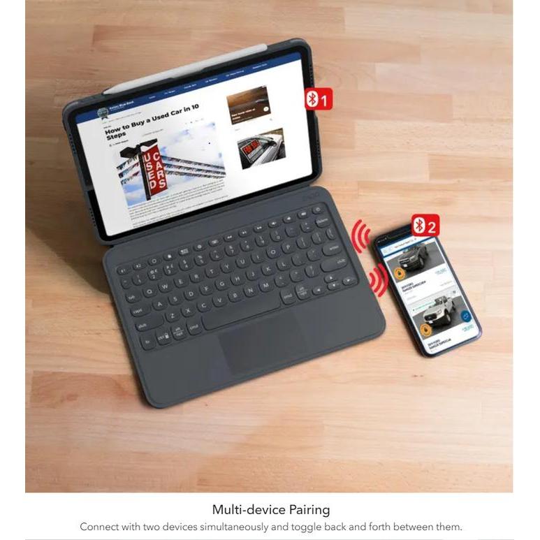 Zagg Prokeys Smart Trackpad Keyboard Folio Ipad Pro 11 M2 2022 Air 5 4