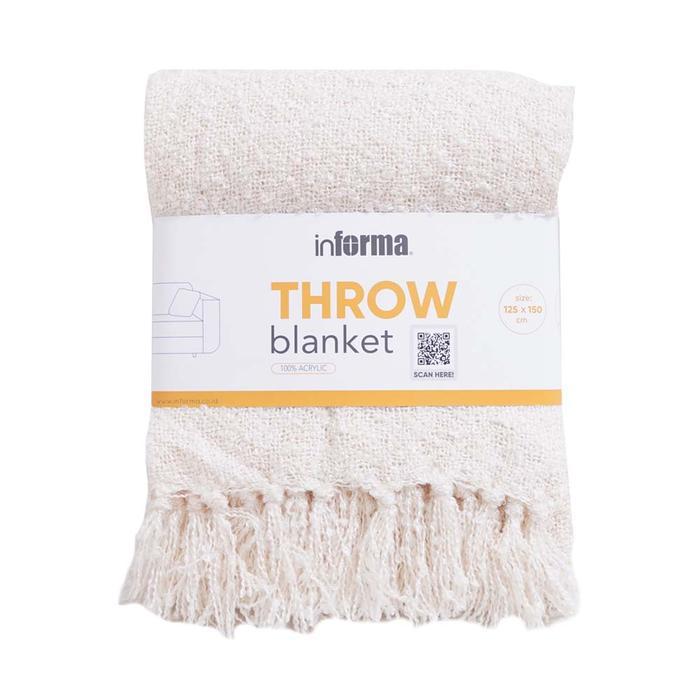..- Informa 125X150 Cm Selimut Throw Einne Boucle - Putih Ivory