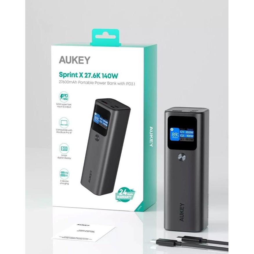 AUKEY Powerbank 26800mah PB-Y45-GY USB C 140W SUPER VOOC PD 3.1 PPS