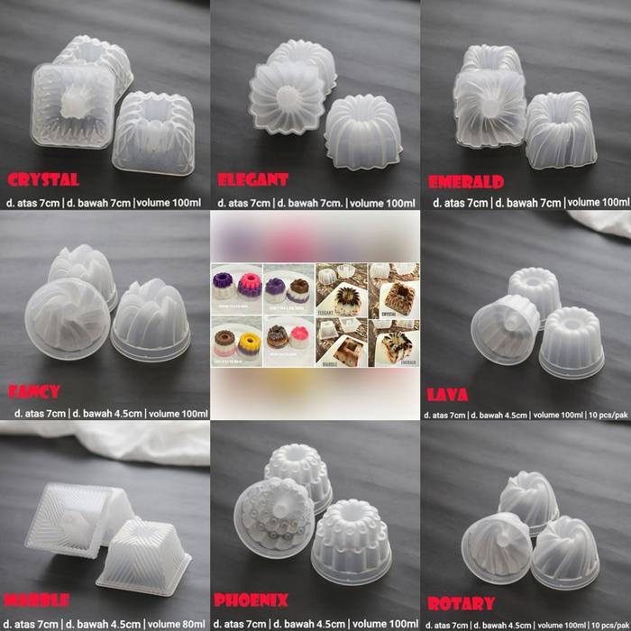 12 PCS Cetakan Puding Mini / Loyang Ager Mini Plastik / Cetakan Bolu Kukus Kue Putu Pudding Jelly