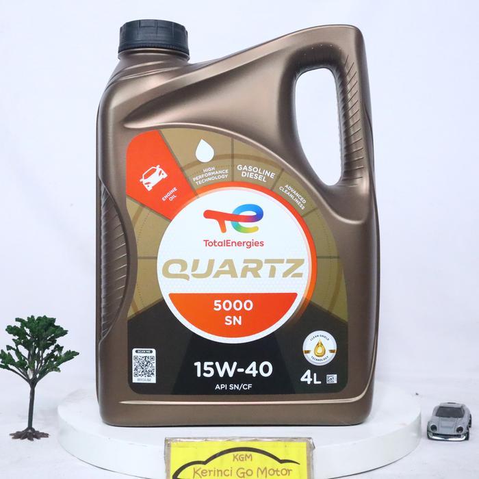 Jual Total Quartz 5000 Sae 15W-40 4 Liter Api Service Sn/Cf Oli Mobil Mesin Bensin Diesel Pelumas