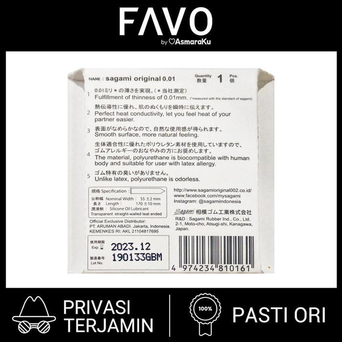 xm21- Kondom Tipis Sagami Original 001 Isi 1 Pcs - Kondom Paling Tipis